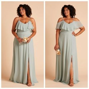 NEW Birdy Grey Jane Convertible Chiffon Flowy Bridesmaid Dress in Sage Size XL